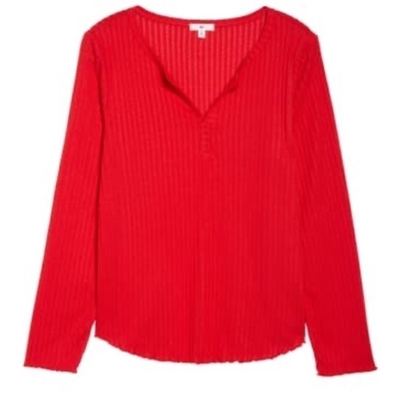 BP lightweight rib knit layering Henley plus size 2X - Picture 3 of 7